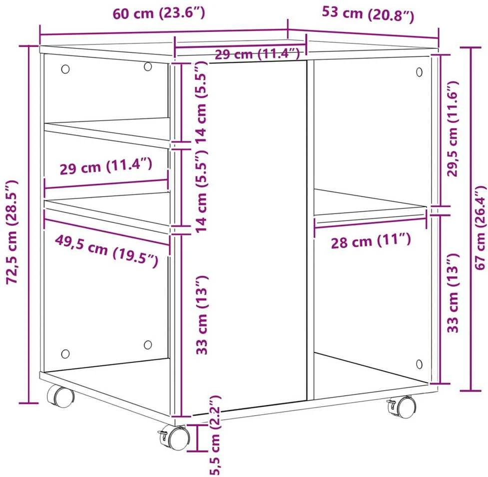 Oppbevaringsskap 60 x 53 x 72,5 cm Apdirbta mediena