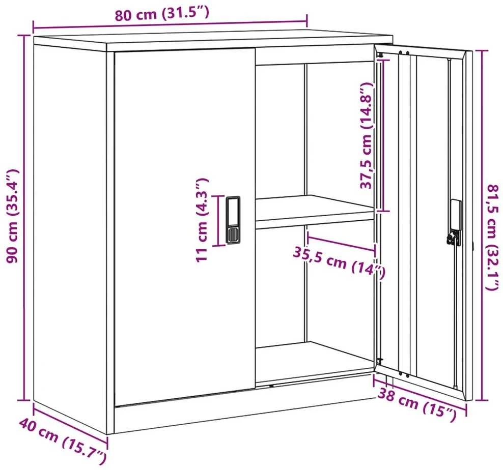 Oppbevaringsskap Garučių geltona 80 x 40 x 90 cm Plienas