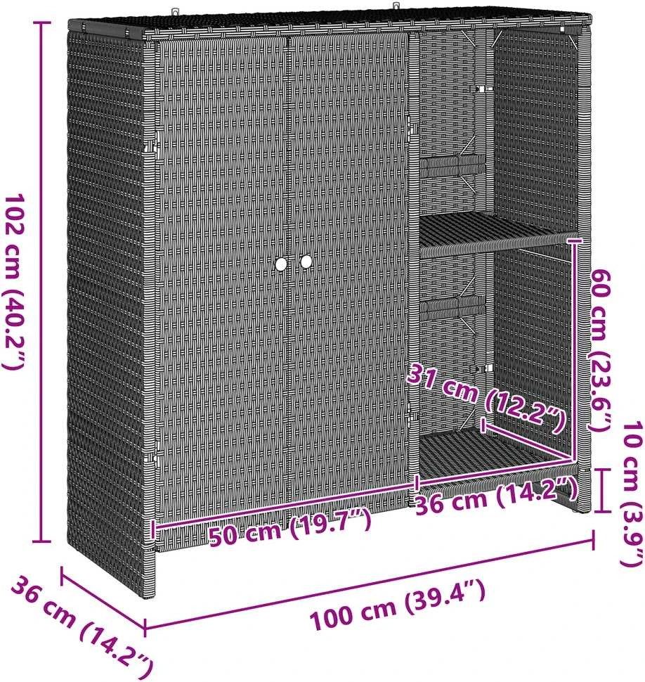 Oppbevaringsskap Šviesiai pilka 100 x 36 x 102 cm Ratanas