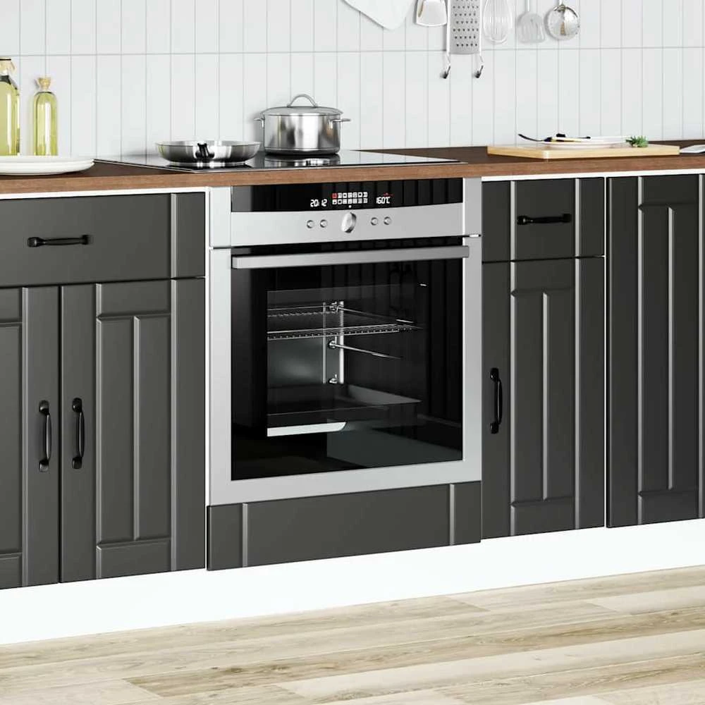 Orkaitės spintelė "Lucca" Juodas Engineered Wood