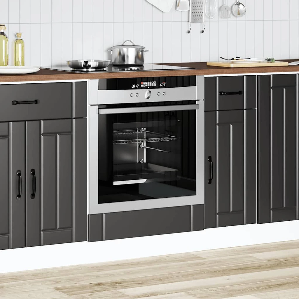 Orkaitės spintelė "Lucca" Juodas Engineered Wood