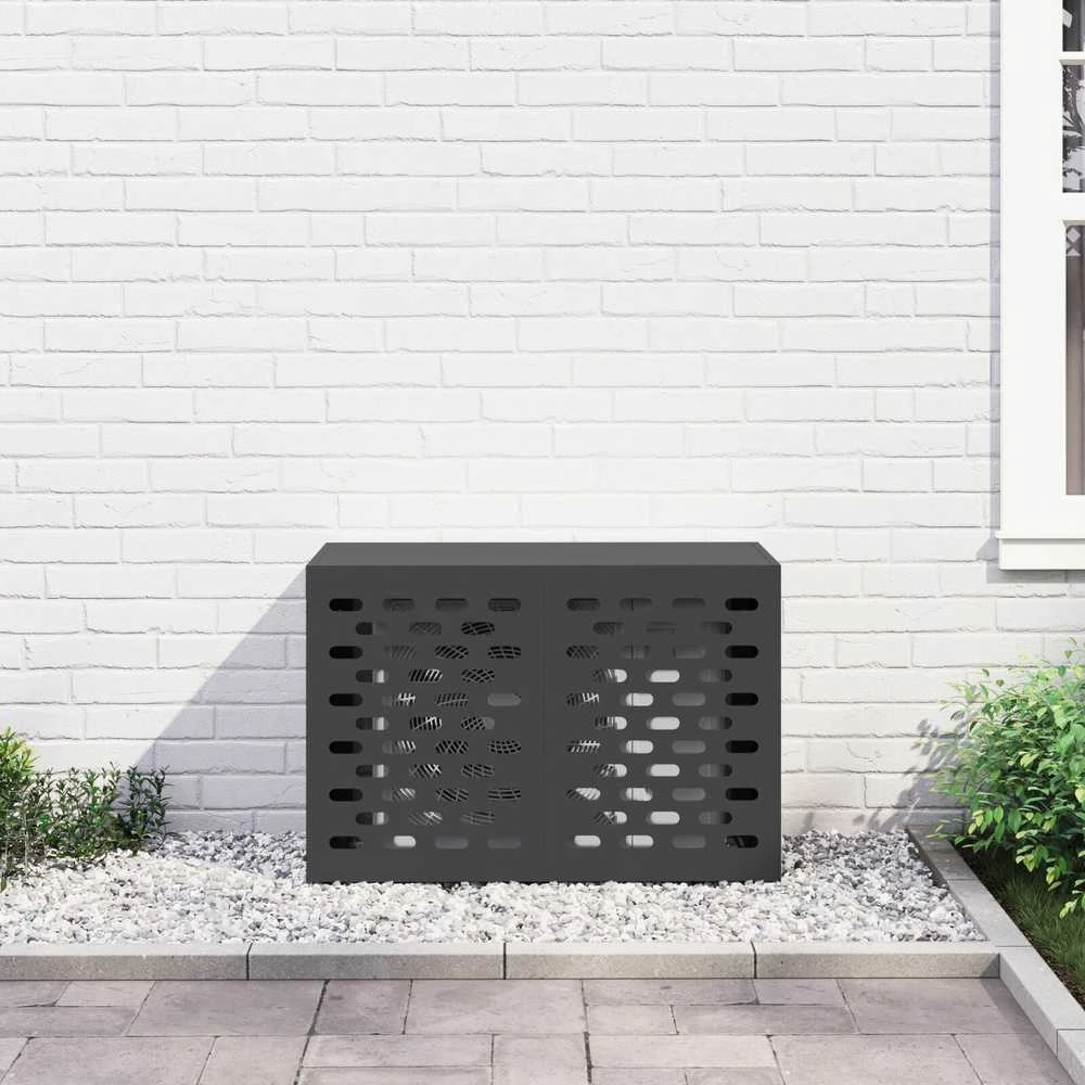 Kondicionierių uždangalas Juoda 90 x 40 x 60 cm Plienas