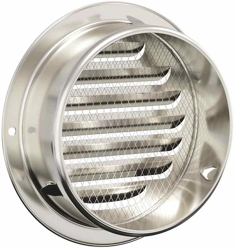 Oro ventiliacijos dangčiai 4 vnt. Sidabro 115 mm