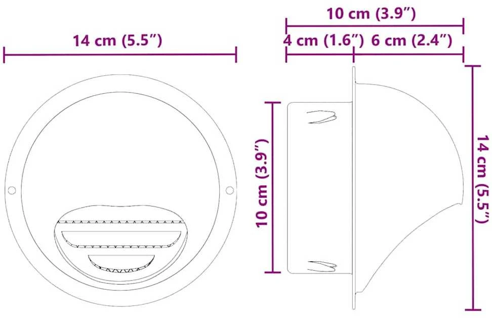 Oro ventiliacijos dangčiai 8 vnt. Sidabrinė 100 mm