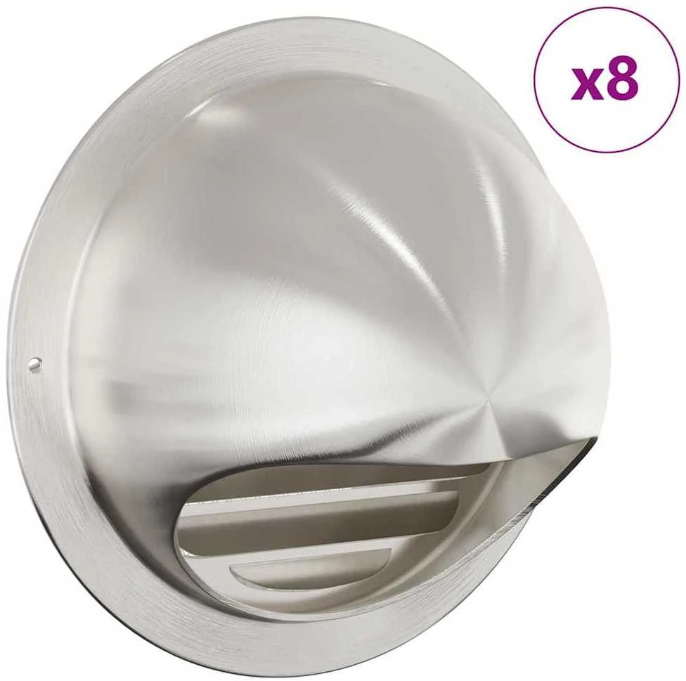 Oro ventiliacijos dangčiai 8 vnt. Sidabrinė 150 mm