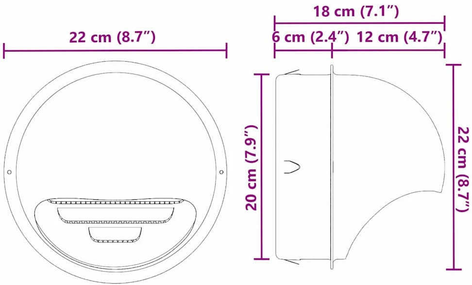 Oro ventiliacijos dangčiai 8 vnt. Sidabrinė 200 mm