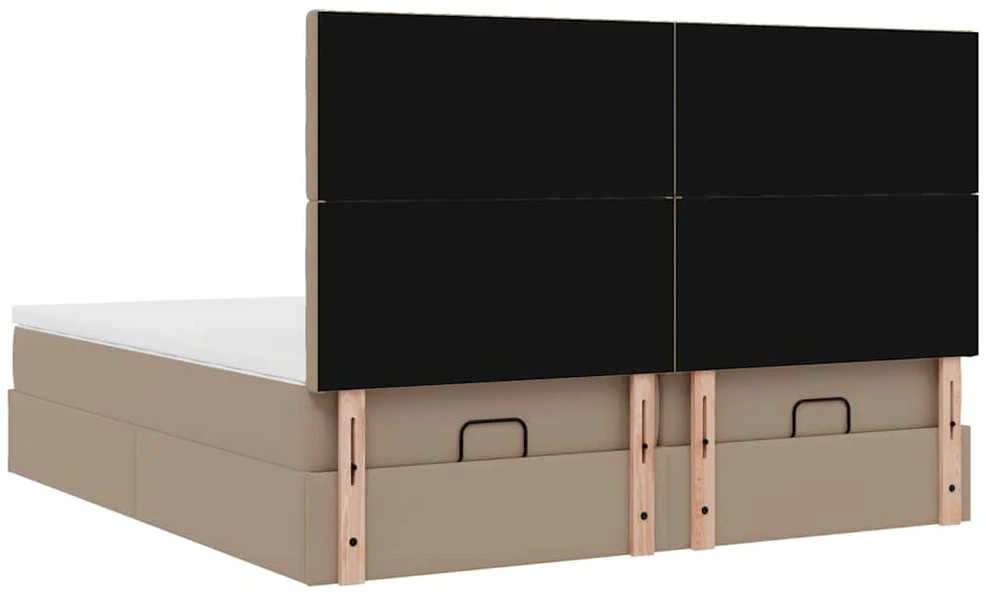 Osmanų lova su čiužiniais ir LED, 180x200cm, dirbtinė oda