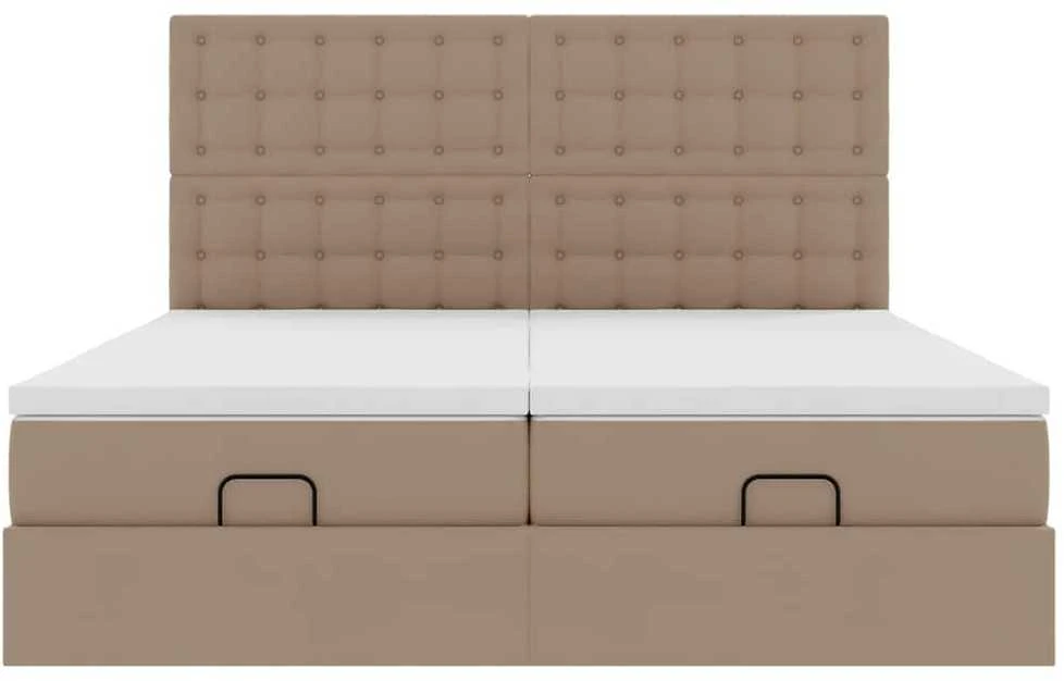 Osmanų lova su čiužiniais ir LED, 180x200cm, dirbtinė oda