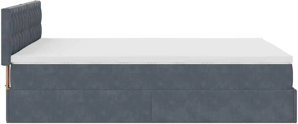 Osmanų lova su čiužiniu ir LED Juodas 140x190cm Velvet