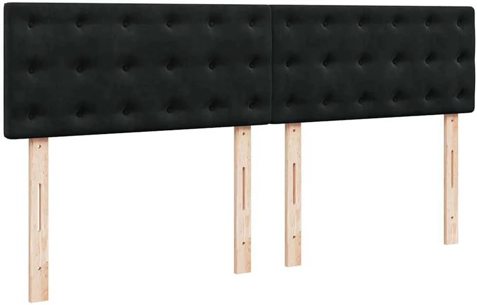 Osmanų lova su čiužiniu ir LED Juodas 160x200cm Velvet