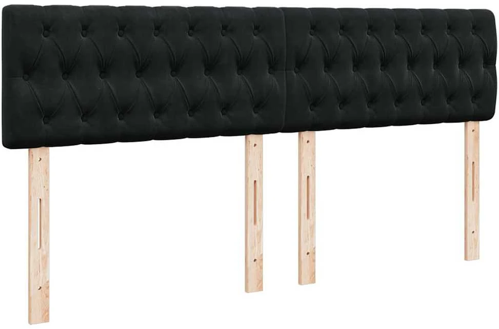 Osmanų lova su čiužiniu ir LED Juodas 160x200cm Velvet