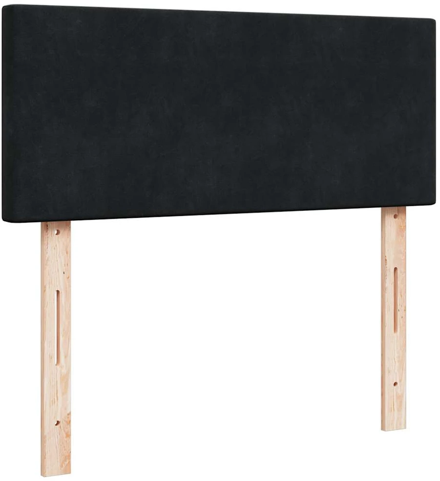 Osmanų lova su čiužiniu ir LED, juodas, 120x190cm, aksomas