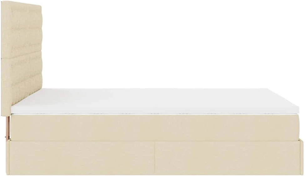 Osmanų lova su čiužiniu ir LED kreminiu 140x190cm audinys