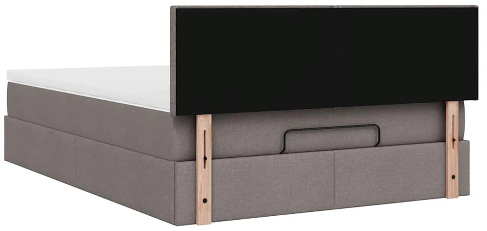 Osmanų lova su čiužiniu ir LED lemputėmis Taupe 140x200 cm
