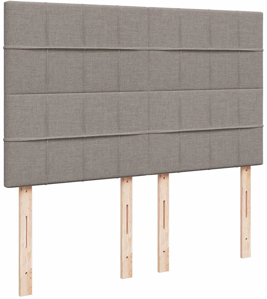 Osmanų lovos rėmas su čiužiniu, taupe, 140x200cm, audinys