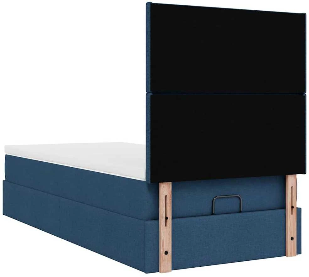 Osmanų lova su čiužiniu ir LED lemputėmis Mėlynas 90x200 cm
