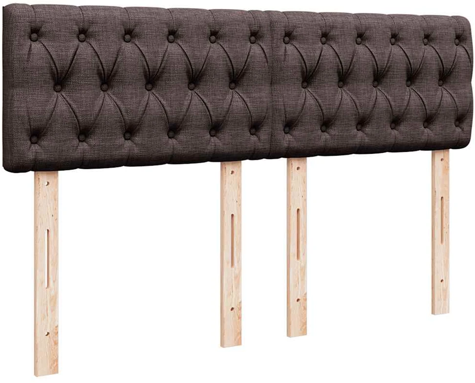 Osmanų lova su čiužiniu ir LED, rudas, 140x190cm, audinys
