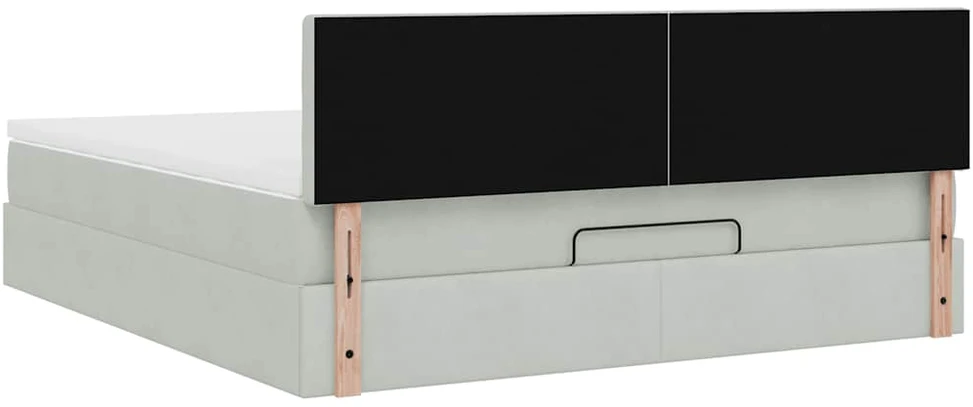 Osmanų lova su čiužiniu ir LED šviesiai pilka 180x200cm Velvet