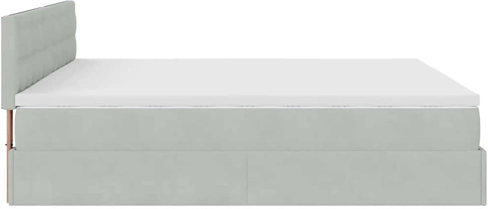 Osmanų lova su čiužiniu ir LED šviesiai pilka 180x200cm Velvet