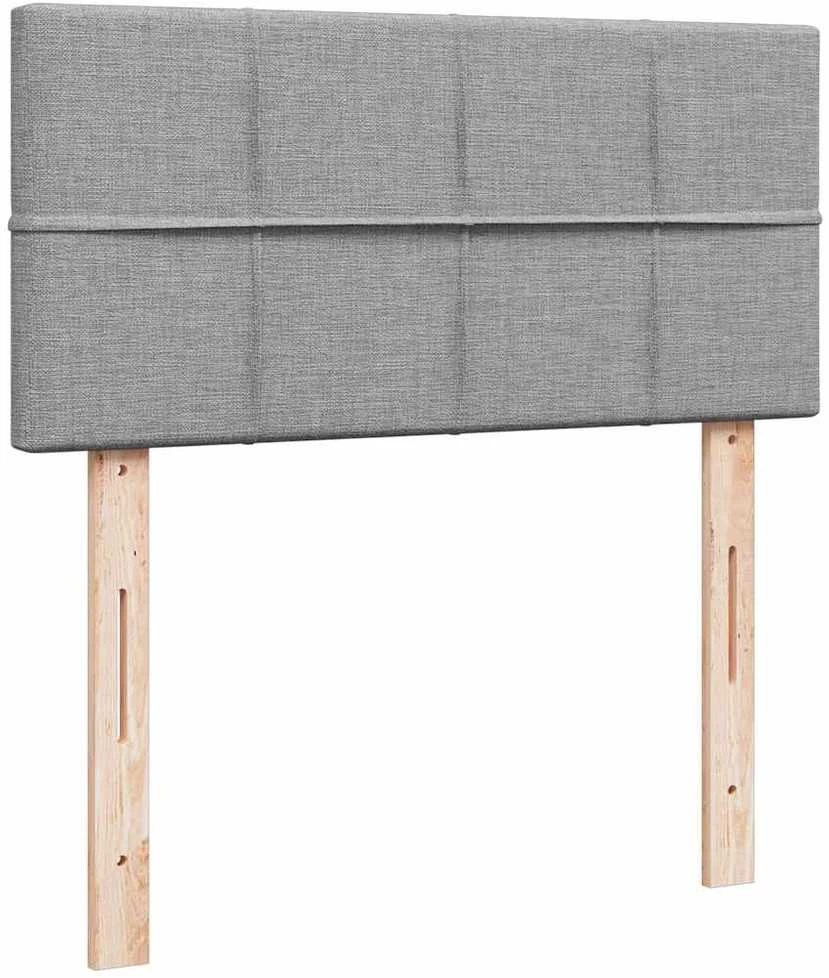 Osmanų lova su čiužiniu ir LED šviesiai pilkas 80x200cm audinys