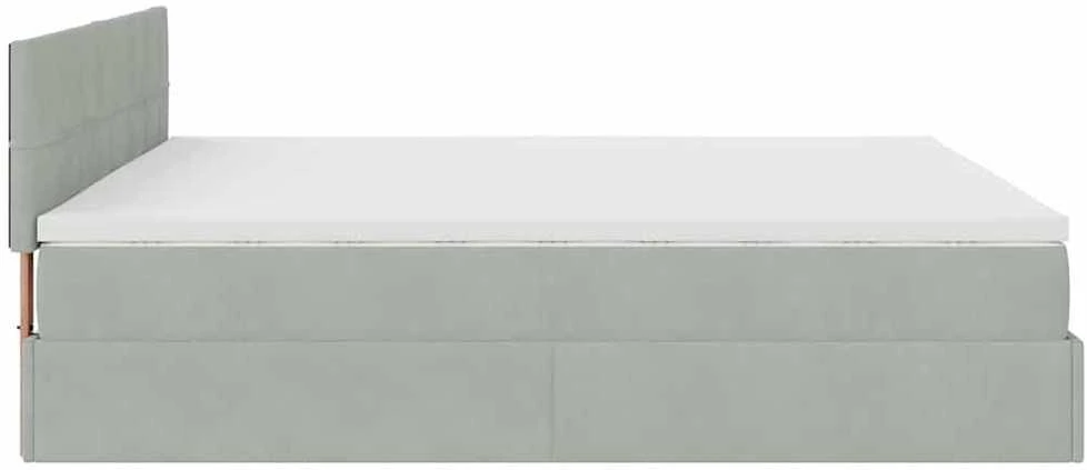 Osmanų lova su čiužiniu ir LED šviesiai pilka 160x200cm Velvet