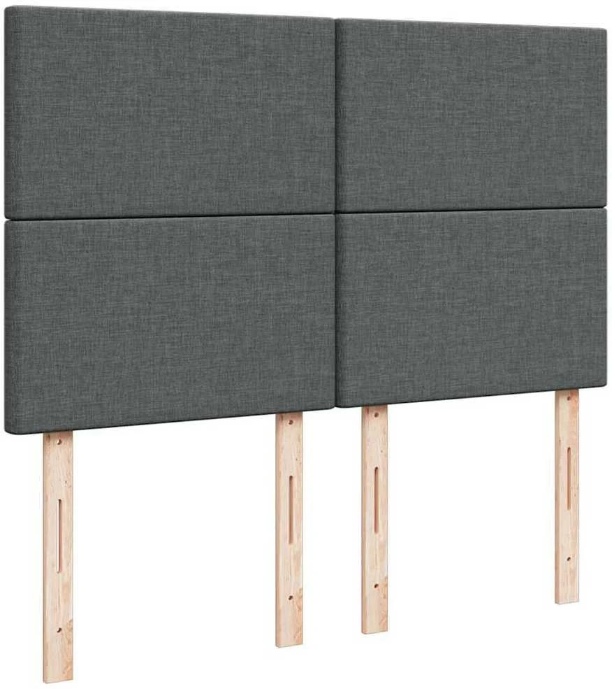 Osmanų lova su čiužiniu ir LED tamsiai pilka 140x190cm audinys
