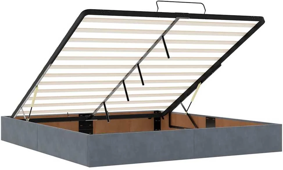 Osmanų lova su čiužiniu ir LED Tamsiai pilka 180x200cm Velvet