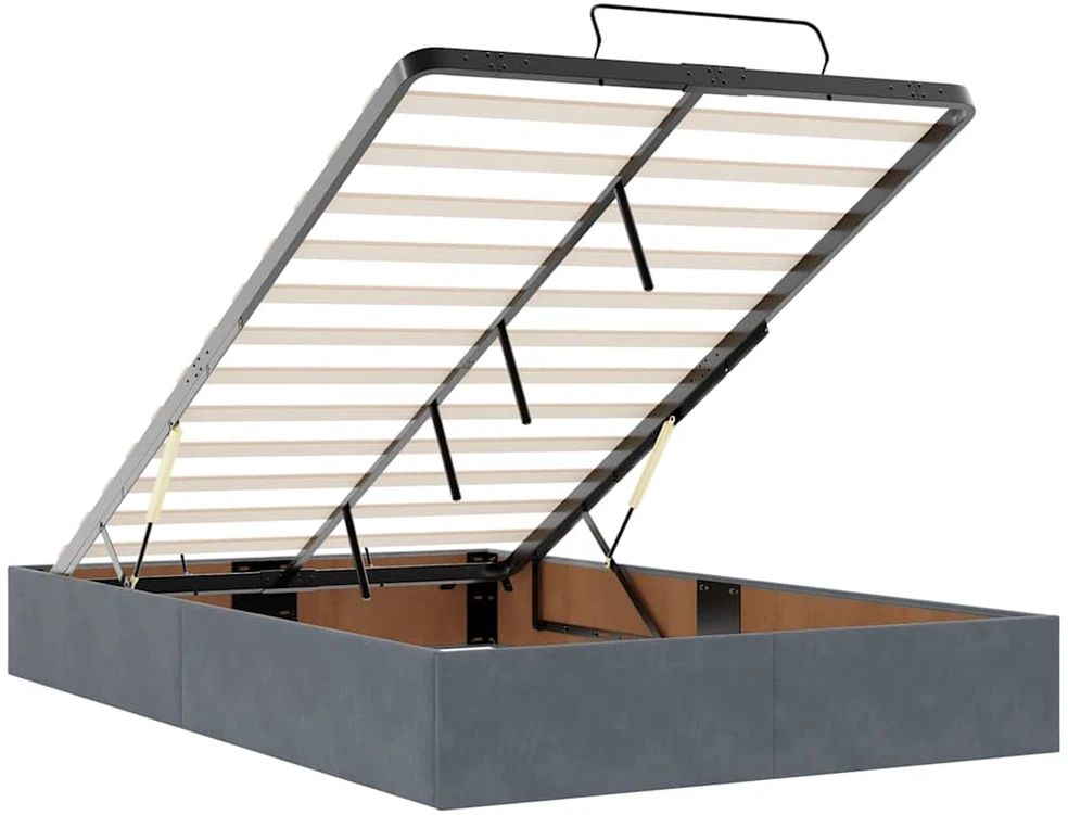 Osmanų lova su čiužiniu ir LED tamsiai pilkas 120x190cm aksomas