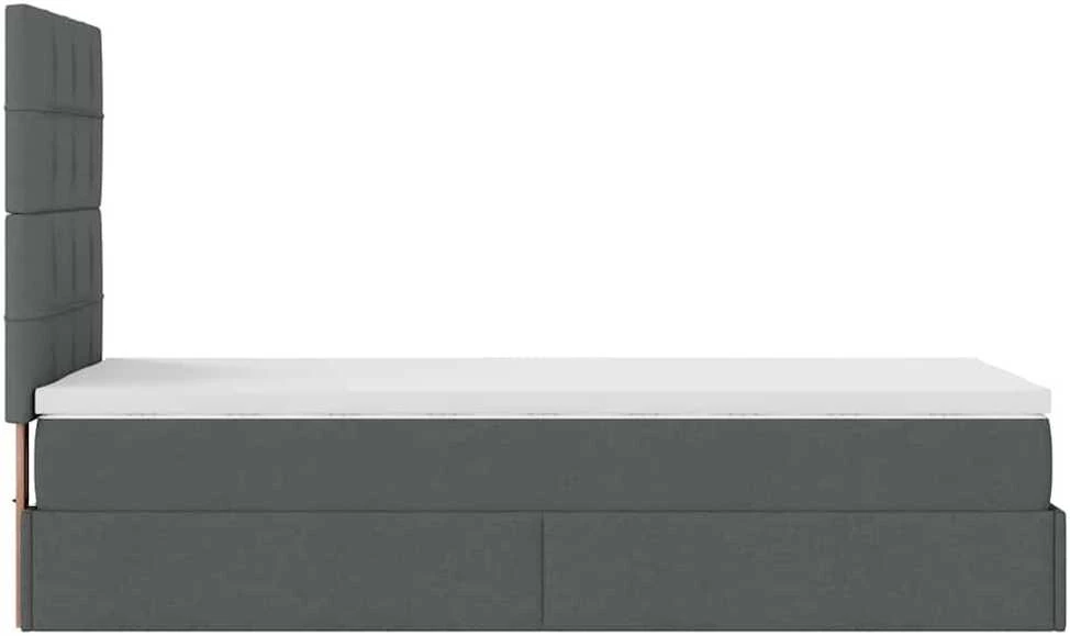 Osmanų lova su čiužiniu ir LED tamsiai pilkas 80x200cm audinys