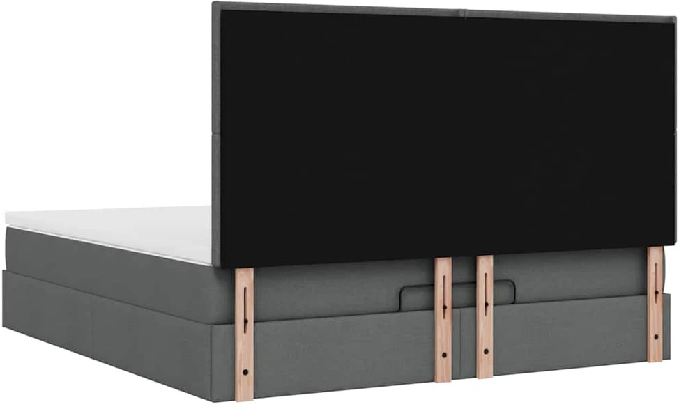 Osmanų lova su čiužiniu ir LED tamsiai pilkas 180x200cm audinys