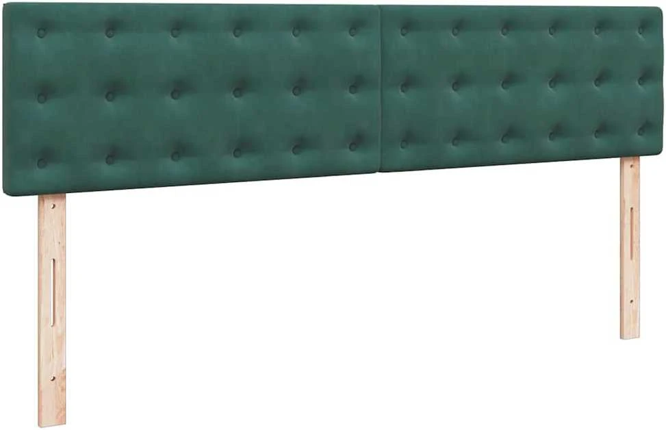 Osmanų lova su čiužiniu ir LED Tamsiai žalia 180x200cm Velvet