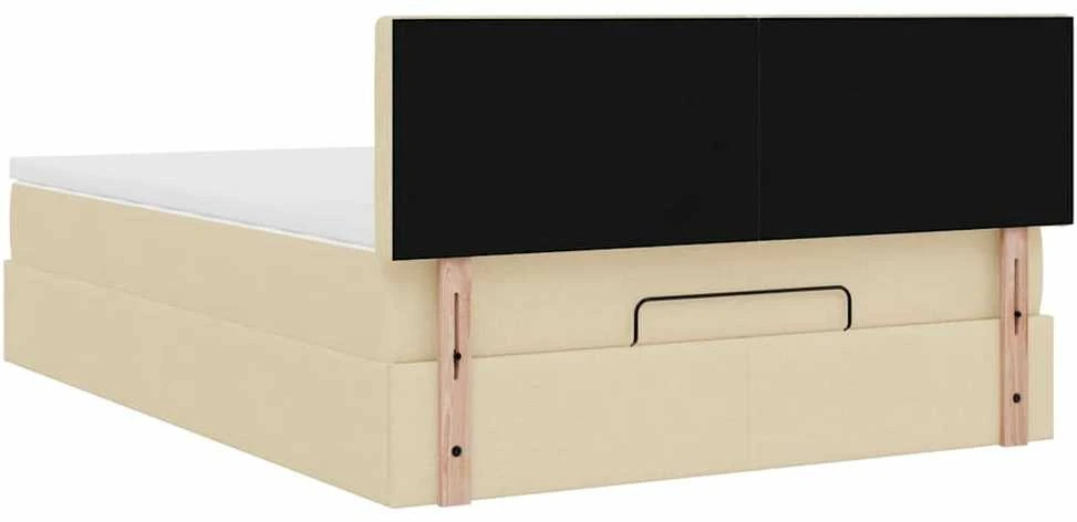 Osmanų lova su čiužiniu ir LED kreminiu 140x190cm audinys