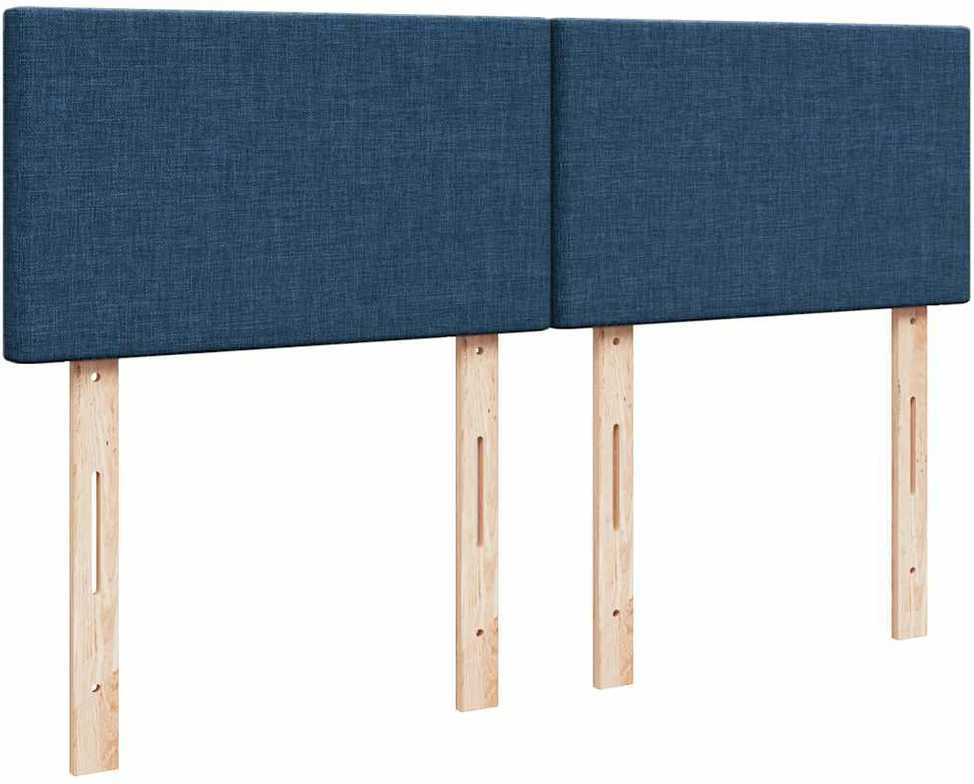 Osmanų lova su čiužiniu ir LED Mėlynas 140x190cm audinys
