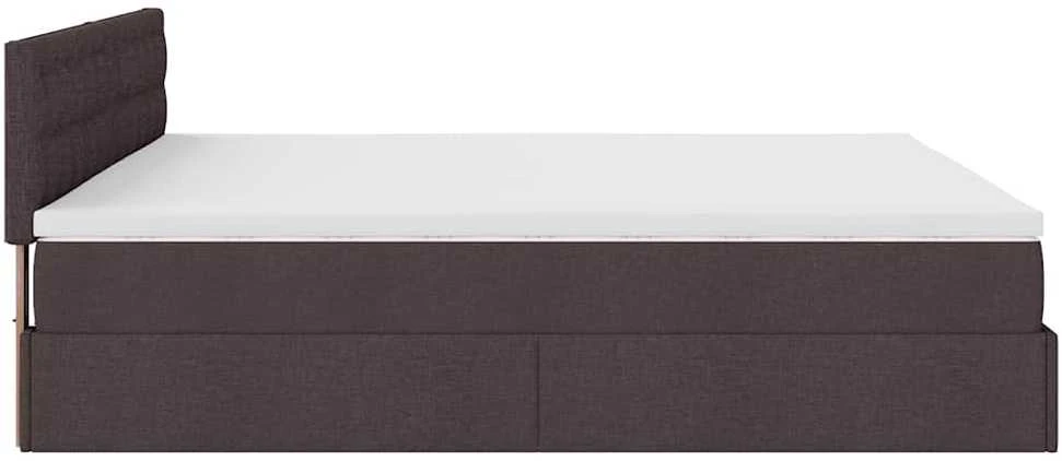 Osmanų lova su čiužiniu Tamsiai rudas 200x200 cm Audinys