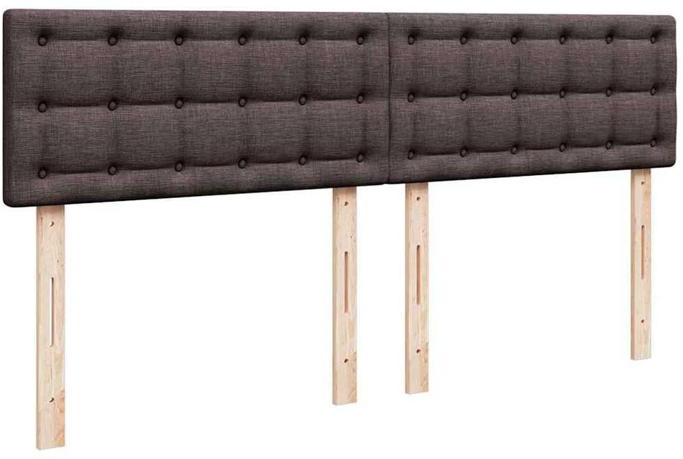 Osmanų lova su čiužiniu Tamsiai rudas 200x200 cm Audinys
