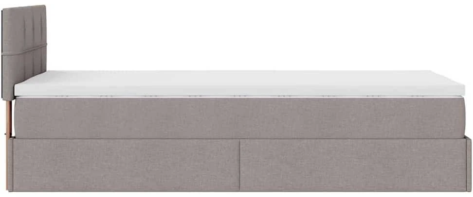 Osmanų lova su čiužiniu, taupe, 100x200cm, audinys