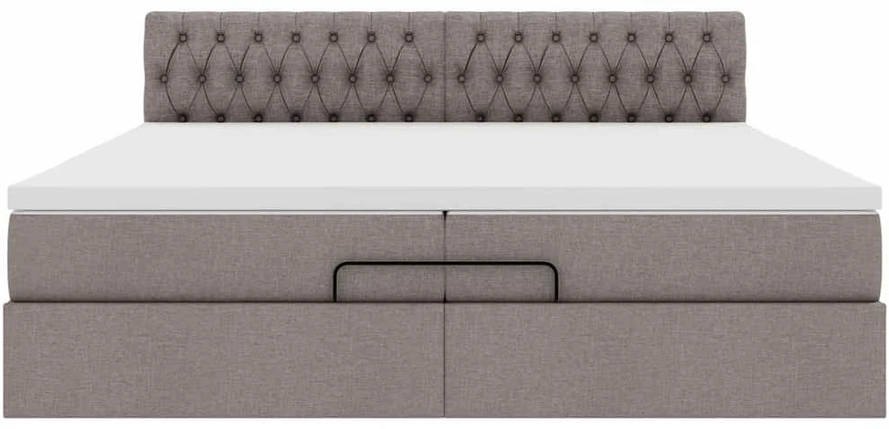 Osmanų lova su čiužiniu Taupe 200x200 cm Audinys