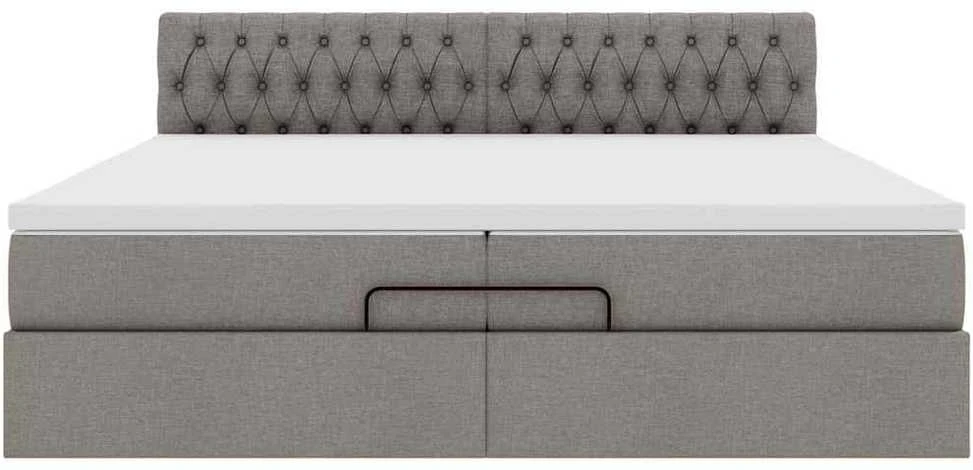 Osmanų lova su čiužiniu Taupe 200x200 cm Audinys