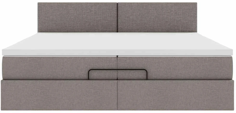 Osmanų lova su čiužiniu Taupe 200x200 cm Audinys