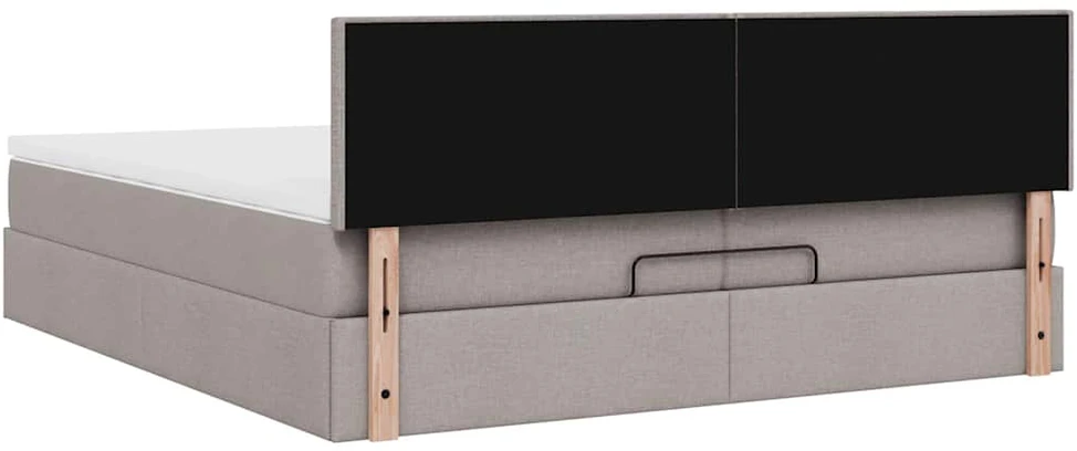 Osmanų lova su čiužiniu Taupe 200x200 cm Audinys