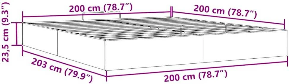 Osmanų lovos rėmas be čiužinio Mėlynas 200x200 cm audinys