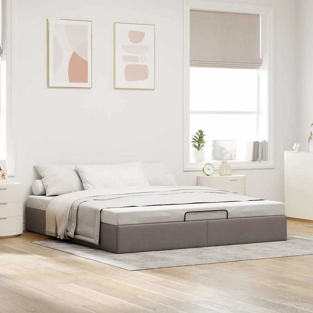 Osmanų lovos rėmas be čiužinio Taupe 160x200 cm audinys