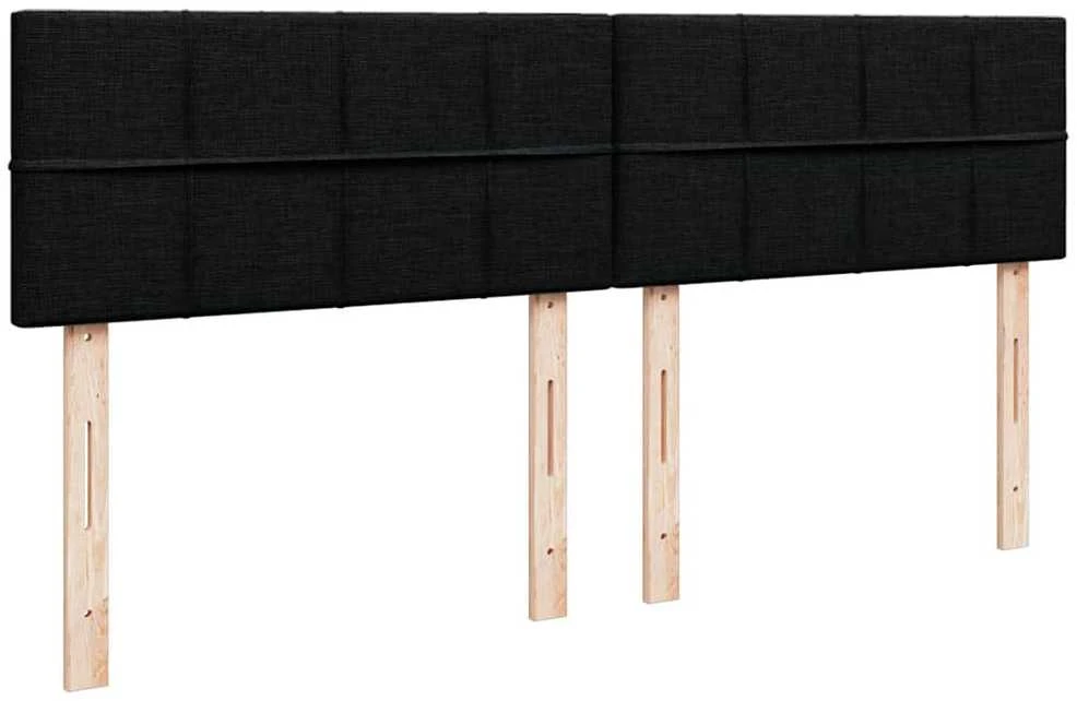 Osmanų lovos rėmas su čiužiniais, juodas, 180x200cm, audinys