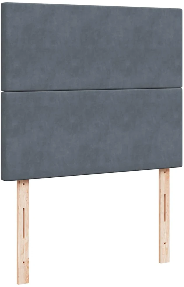 Osmanų lovos rėmas su čiužiniais, pilkas, 120x200cm, aksomas