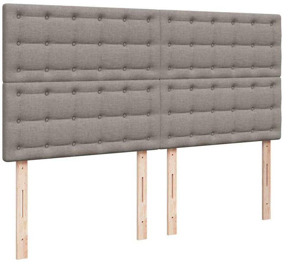 Osmanų lovos rėmas su čiužiniais, taupe, 200x200cm, audinys