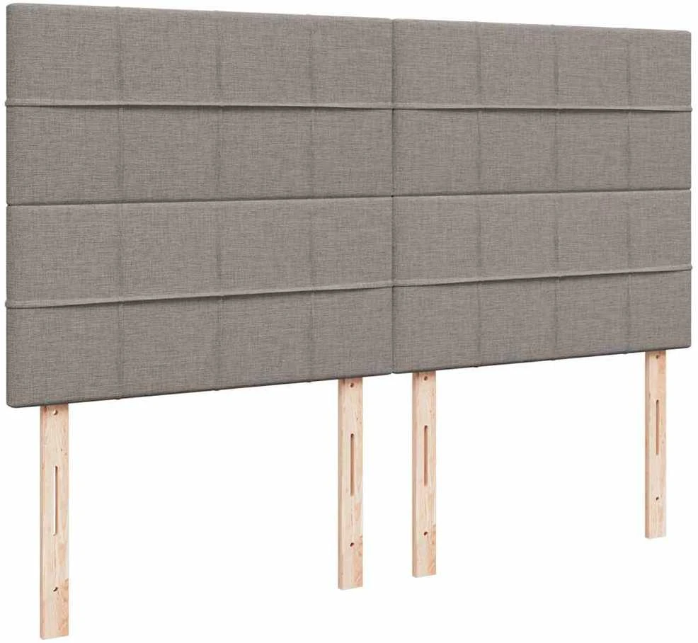 Osmanų lovos rėmas su čiužiniais, taupe, 200x200cm, audinys