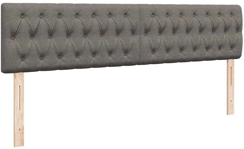Osmanų lovos rėmas su čiužiniais, taupe, 200x200cm, audinys