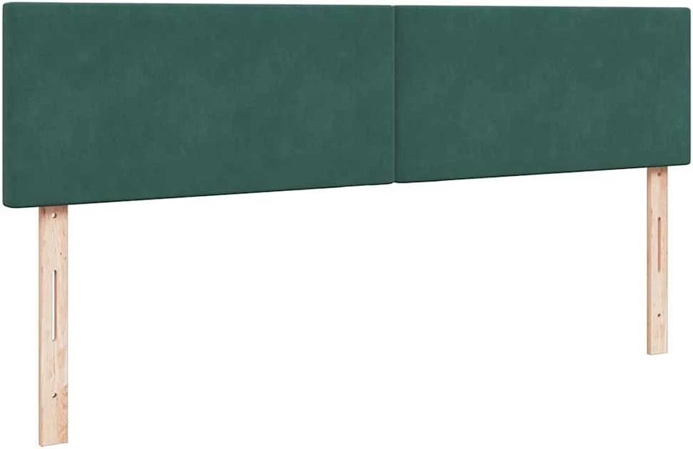 Osmanų lovos rėmas su čiužiniais, žalias, 200x200cm, aksomas