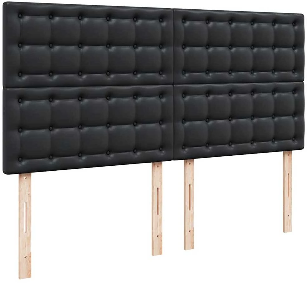 Osmanų lovos rėmas su čiužiniu, juoda, 160x200cm, dirbtinė oda