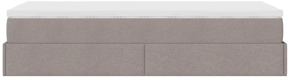 Osmanų lovos rėmas su čiužiniu, taupe, 90x200cm, audinys
